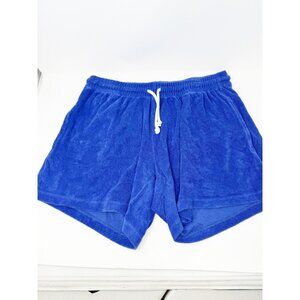 TomboyX Womens Terry Cabana Shorts Pull On Drawstring Dazzling Blue Size XL